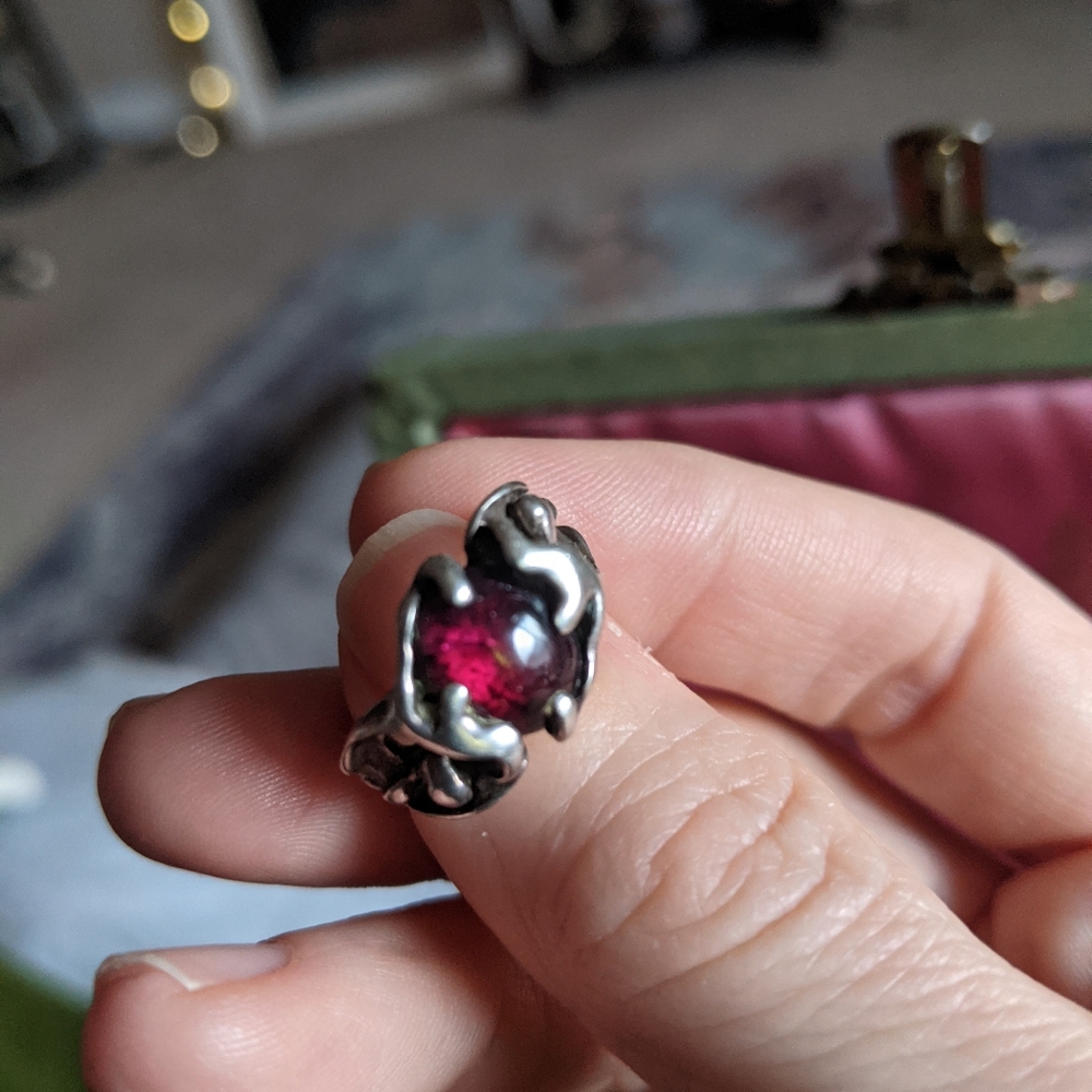 Silver Rubellite Ring